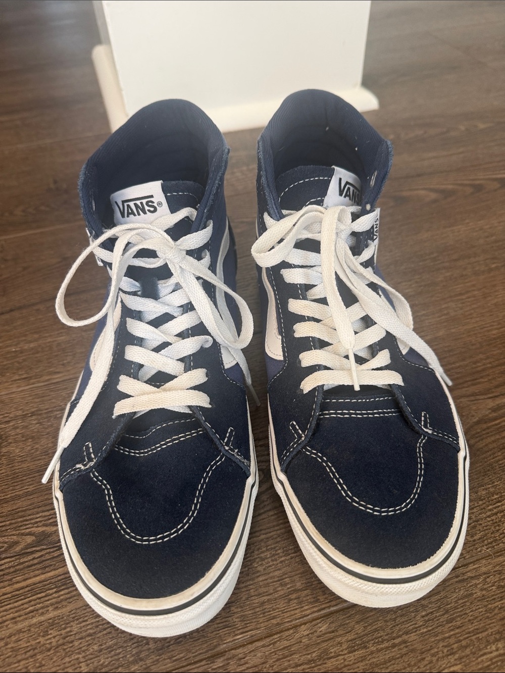 Vans Mens Two-Tone Blue Sk8-Hi High-Top Sneakers 8 - Picture 6 of 9